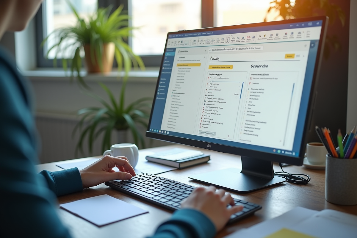 Espace de travail moderne avec planification email dans Outlook