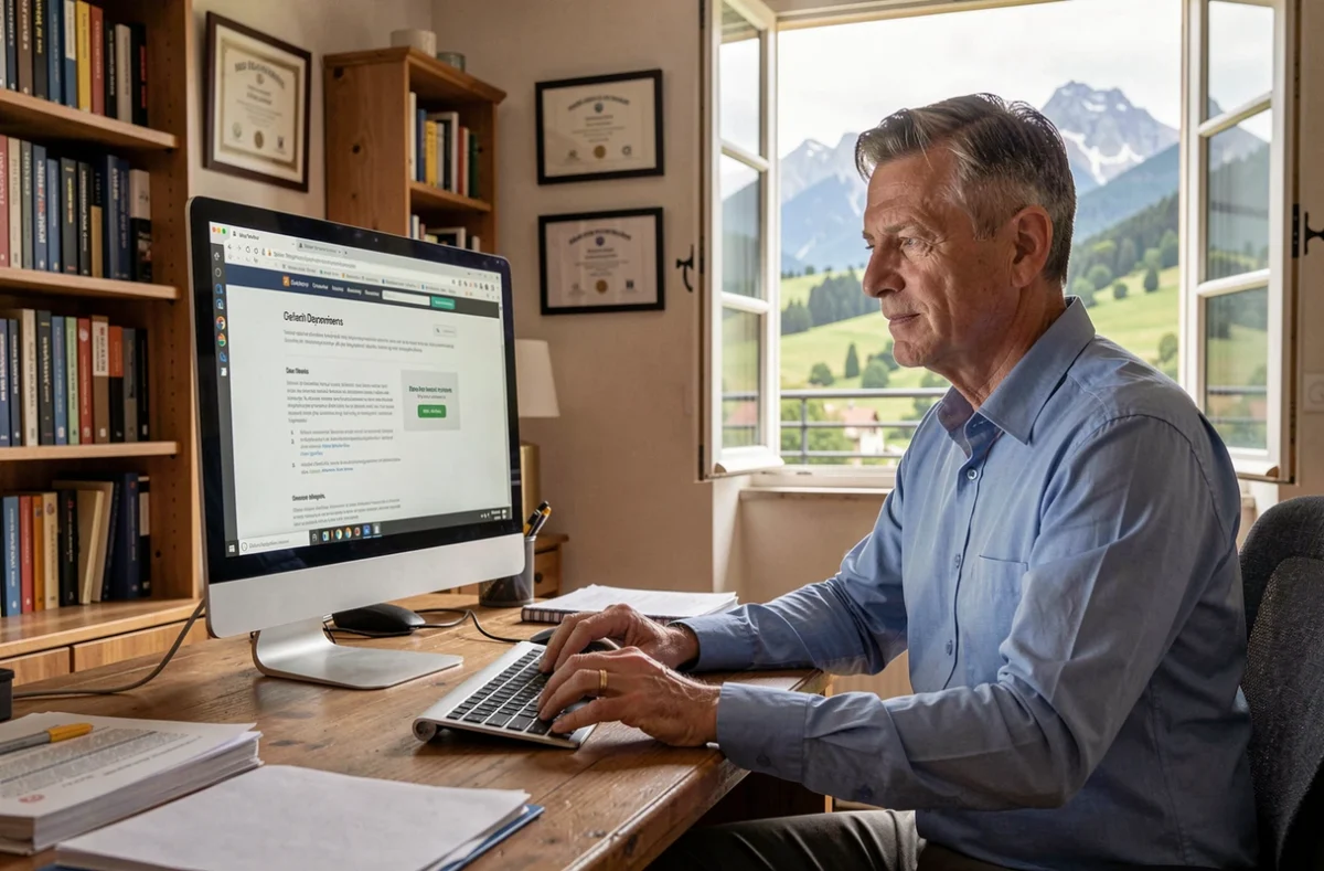 Éric Tison, webmaster indépendant, travaillant seul sur la création d'un site internet depuis son bureau à domicile