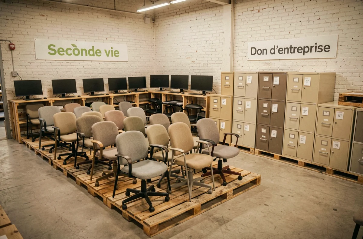 Espace de revente et de don de matériel de bureau issu de débarras d'entreprises écoresponsables
