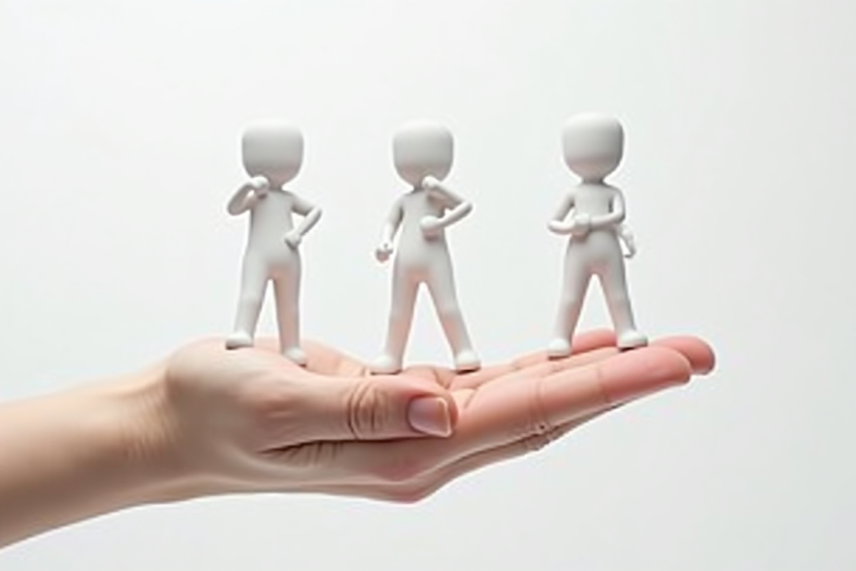 Main tenant trois icones représentant les étapes du funnel de leads