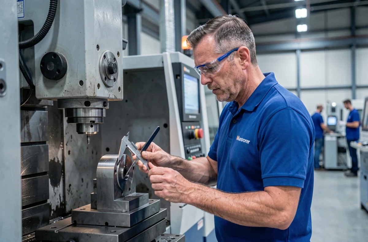 Technicien intérimaire Manpower opérant une machine industrielle dans une usine à Orléans